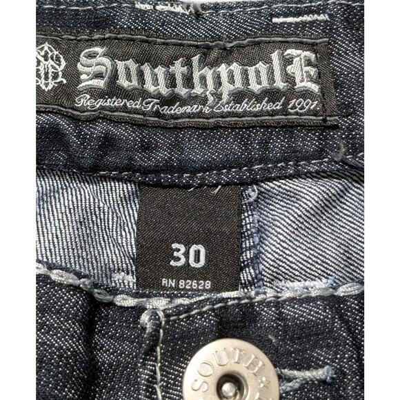 Vintage Y2K Southpole Slim Fit Jeans Sz 30 Distressed Wash Contrast Stitching - Picture 11 of 16